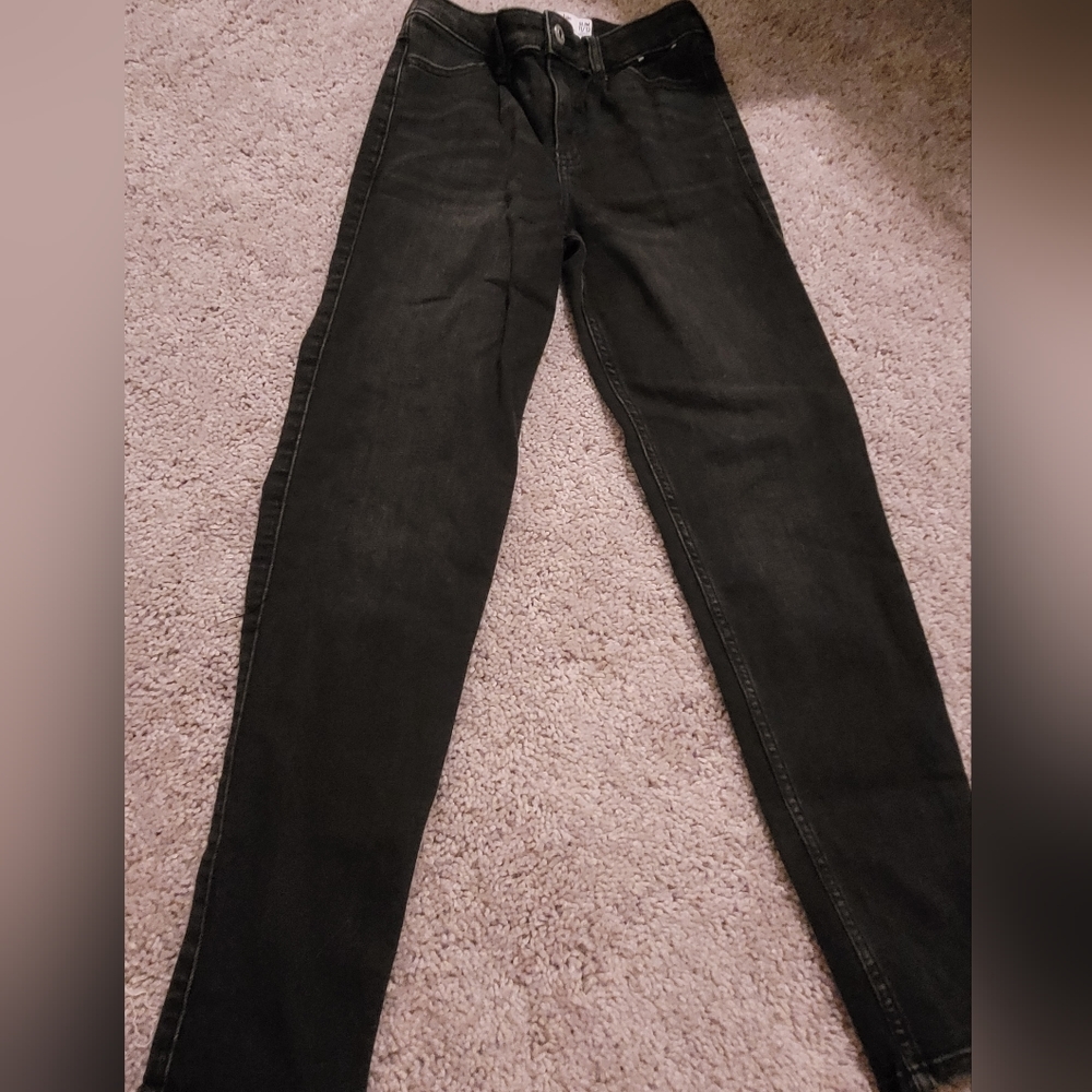 Abercrombie kids girls mini mom black jeans 11/12S